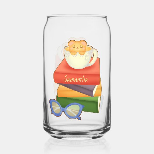 Bücher und Teebecher Dosenglas (Rückseite)