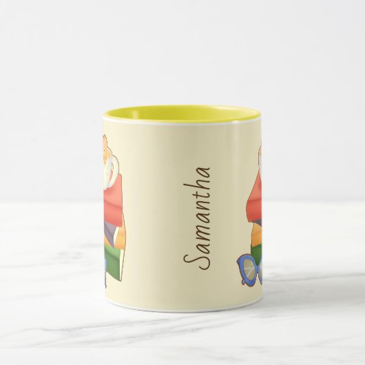 Bücher und Teebecher Tasse (Zentrum)