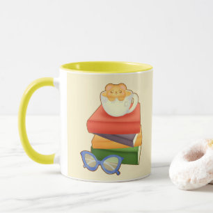 Bücher und Teebecher Tasse