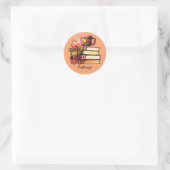 Bücher und Teepfirma Runder Aufkleber (Tasche)