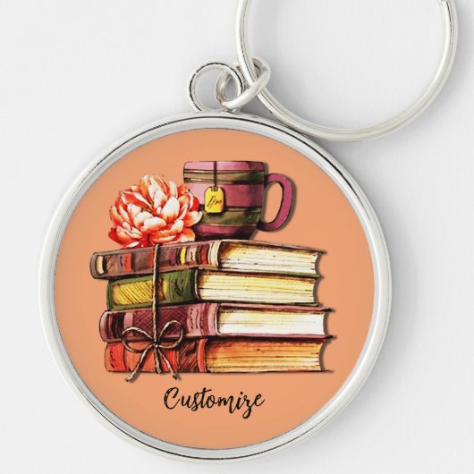 Bücher und Teepfirma Schlüsselanhänger (Vorne)
