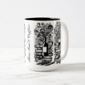 Bücher und Wein Farbe ich Doodle Zweifarbige Tasse (VorderseiteRechts)