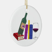 Bücher und Wein Keramik Ornament (Rechts)