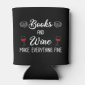 Bücher und Wein machen alles gut Dosenkühler (Rückseite)