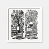 Bücher und Weinfarbe ich Doodle 5 Serviette (Vorderseite)