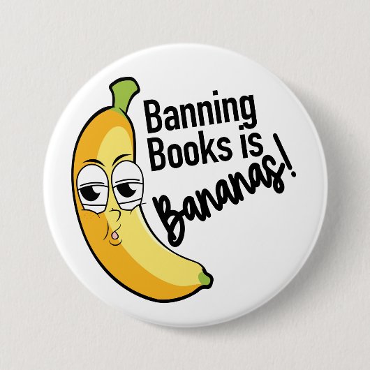 Bücher verbieten Bananen Button (Vorderseite)