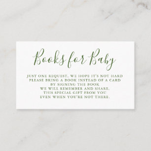 Bücher verlangen Babyparty-Einladungs-Einsatz Visitenkarte