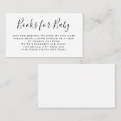 Bücher verlangen | Babyparty-Einladungs-Einsatz Visitenkarte (Vorne/Hinten)