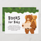 Bücher verlangen Woodland Bären Adventure Baby Dus Einladung (Vorne/Hinten)