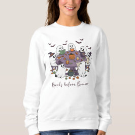 Bücher vor Boooos Niedlich Ghost Halloween Sweatshirt