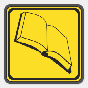 Bücher voraus! quadratischer aufkleber