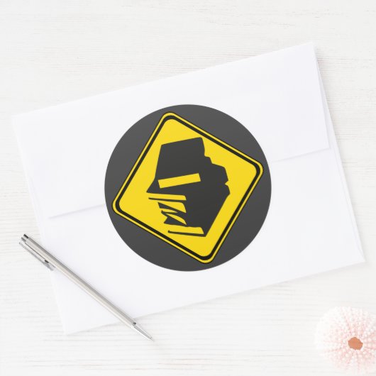 Bücher voraus! runder aufkleber (Umschlag)