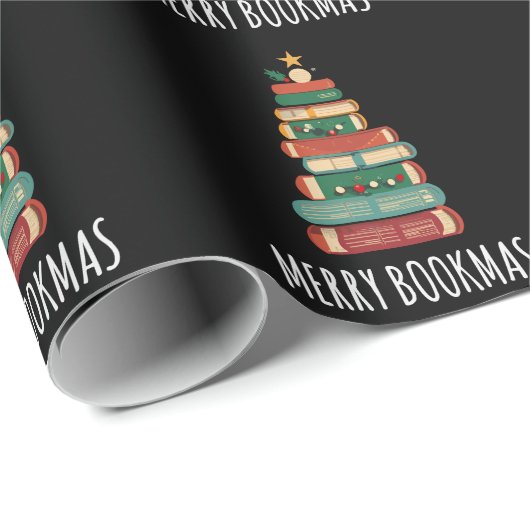 Bücher Weihnachtsbaum Merry Bookmas Geschenkpapier (Rolleneckpunkt)