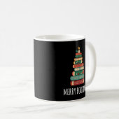 Bücher Weihnachtsbaum Merry Bookmas Kaffeetasse (VorderseiteRechts)