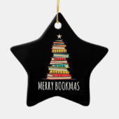Bücher Weihnachtsbaum Merry Bookmas Keramik Ornament (Vorne)