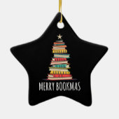 Bücher Weihnachtsbaum Merry Bookmas Keramik Ornament (Hinten)