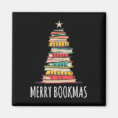Bücher Weihnachtsbaum Merry Bookmas Magnet (Vorne)