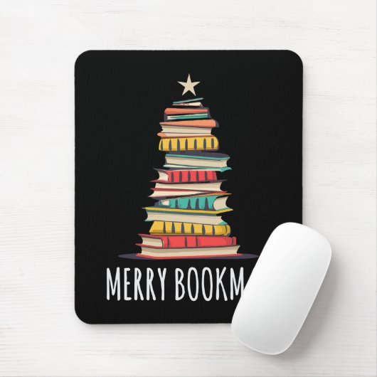Bücher Weihnachtsbaum Merry Bookmas Mousepad (Mit Mouse)