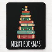 Bücher Weihnachtsbaum Merry Bookmas Mousepad (Vorne)