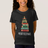 Bücher Weihnachtsbaum Merry Bookmas T-Shirt (Vorderseite)