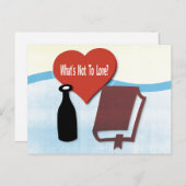 Bücher, Wein, Lesen, Buchklub Postkarte (Vorne/Hinten)