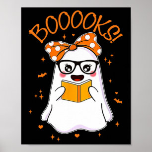 Bücher zu Ghost Halloween Women Teacher Book Libra Poster