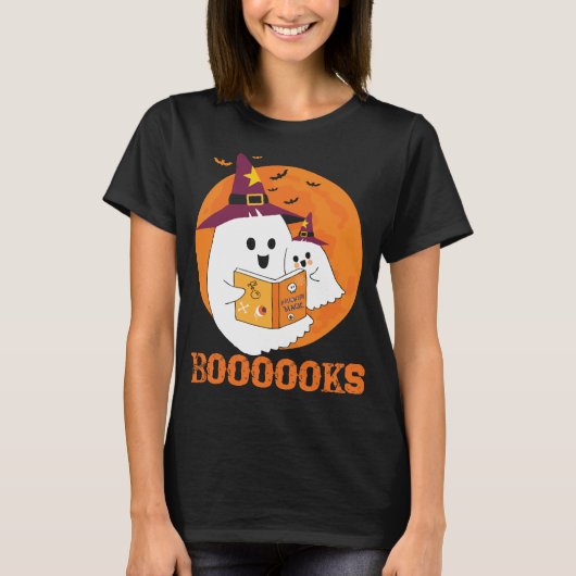 Bücher zu Halloween Boo Lese Bücher lesen T-Shirt (Vorderseite)