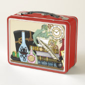 Bücher zu Steampunk-Drachen Metall Brotdose (Rückseite)