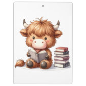 Bücher zum Lesen von Kuh Klemmbrett (Rückseite)