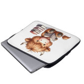 Bücher zum Lesen von Kuh Laptopschutzhülle (Vorne Knopf)