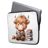 Bücher zum Lesen von Kuh Laptopschutzhülle (Vorderseite Links)