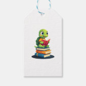 Bücher zum Lesen von Schildkröten (1) Geschenkanhänger (Vorderseite)