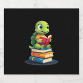 Bücher zum Lesen von Schildkröten (1) Schaumweinetikett (Einzelnes Label)