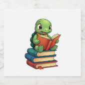 Bücher zum Lesen von Schildkröten (3) Schaumweinetikett (Einzelnes Label)