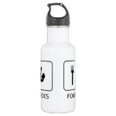 Bücher zum Schlafen Edelstahlflasche (Rückseite)