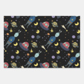 Bücher zum Thema "Weltraumabenteuer" Geschenkpapier Set (Vorderseite 3)