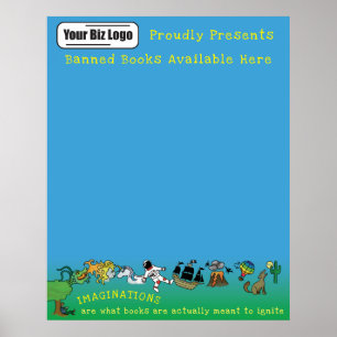 Bücher zünden Vorstellungskraft des Buchverbots an Poster