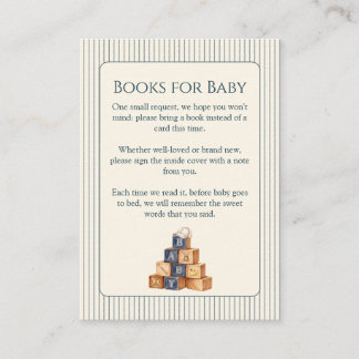Bücher zur Babyparty für Baby Boy Bear Geschenkkar Begleitkarte