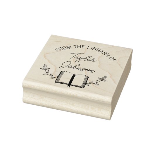 Bücherbibliothek Buchzeichen Custom floral lady fa Gummistempel (Stempel)