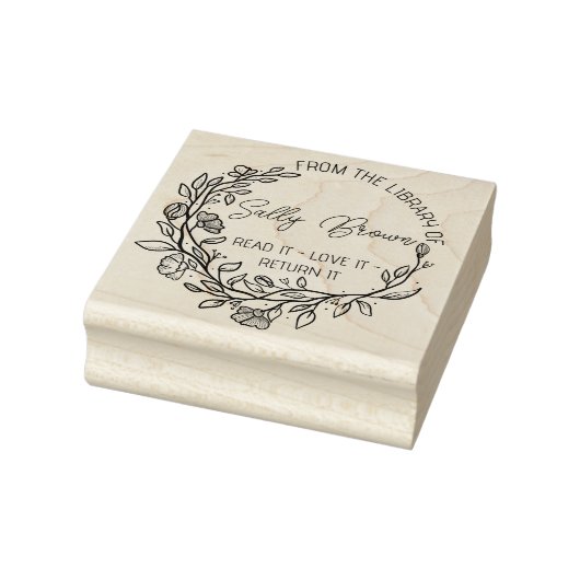 Bücherei Buchzeichen Briefmarke Blumenzelt Gummistempel (Stempel)