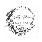 Bücherei Buchzeichen Briefmarke Blumenzelt Gummistempel (Prägung)