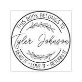 Bücherei Buchzeichen Briefmarke Blumenzelt Permastempel (Design)