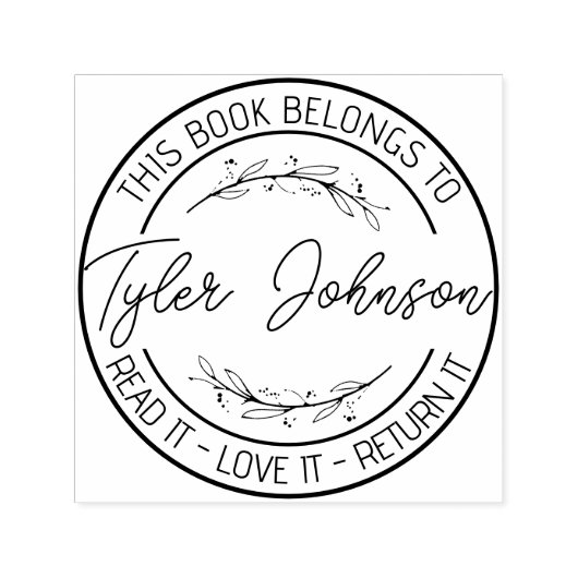 Bücherei Buchzeichen Briefmarke Blumenzelt Permastempel (Design)