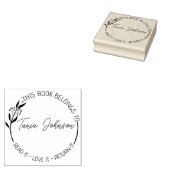 Bücherei Buchzeichen Modernes Blumenkränz Gummistempel (Stempel)