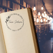 Bücherei Buchzeichen Modernes Blumenkränz Permastempel