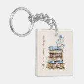 Büchergeschenk mit floralem Buchstapel Schlüsselanhänger (Vorderseite links)