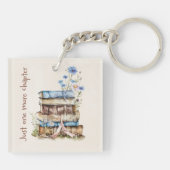 Büchergeschenk mit floralem Buchstapel Schlüsselanhänger (Rückseite)