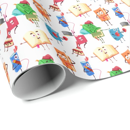 Büchergewebe Geschenkpapier (Rolleneckpunkt)