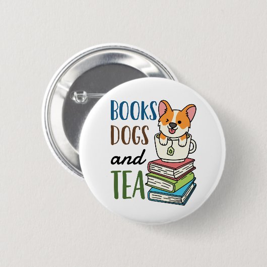 Bücherhunde und Teewochenende Lesen Button (Vorne & Hinten)