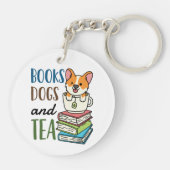 Bücherhunde und Teewochenende Lesen Schlüsselanhänger (Rückseite)